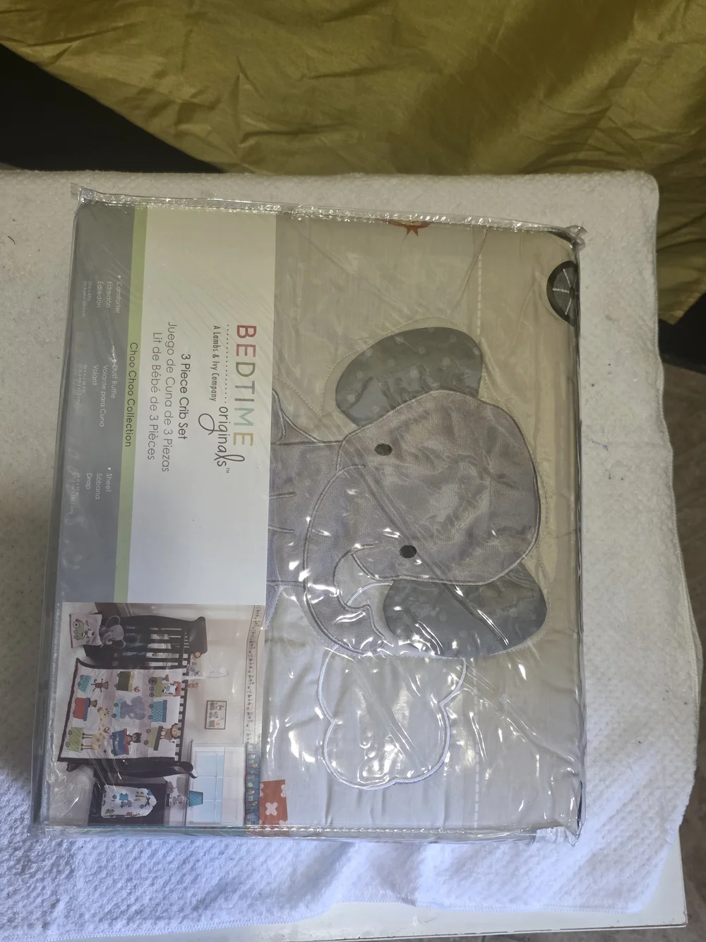 Bedtime Originals Gray Elephant 3-Piece Crib Bedding Set